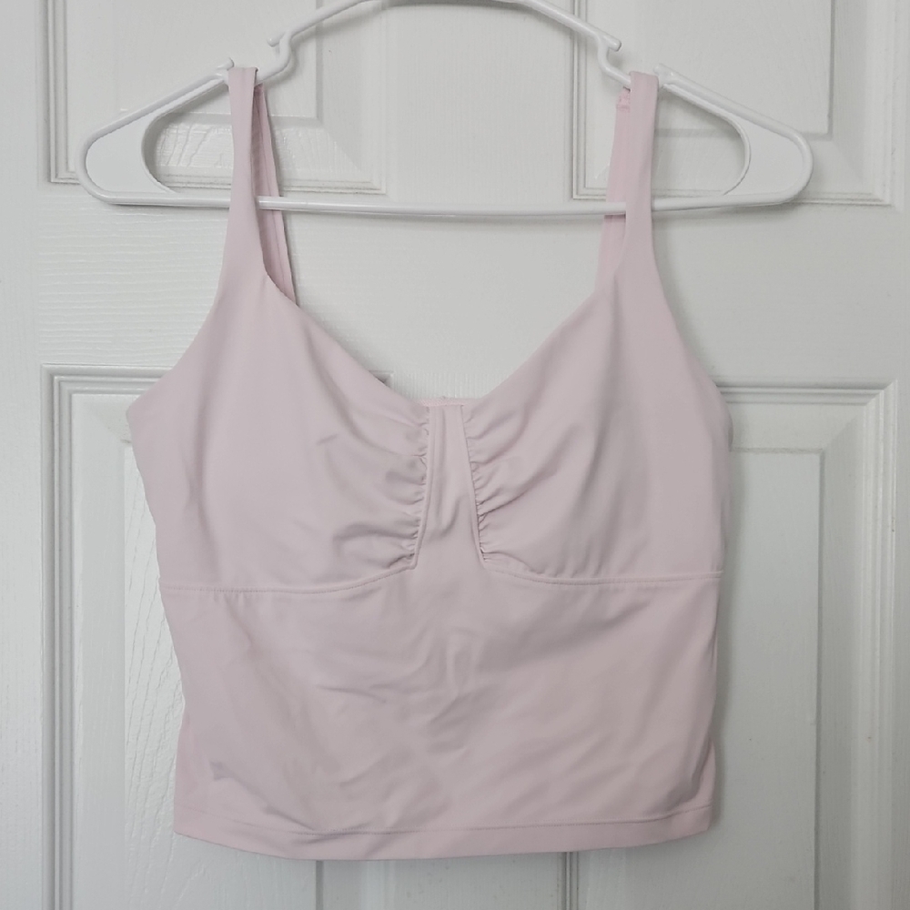 All in Motion Light Pink Ruched Bra Top